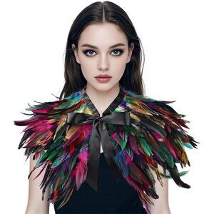 🆕Women Blue Cape Shawl Witch Shoulder Wrap Cosplay Costumes Halloween